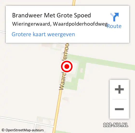 Locatie op kaart van de 112 melding: Brandweer Met Grote Spoed Naar Wieringerwaard, Waardpolderhoofdweg op 14 oktober 2015 09:43