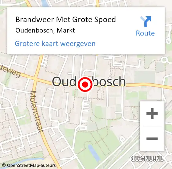 Locatie op kaart van de 112 melding: Brandweer Met Grote Spoed Naar Oudenbosch, Markt op 14 oktober 2015 10:01