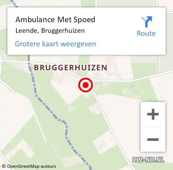 Locatie op kaart van de 112 melding: Ambulance Met Spoed Naar Leende, Bruggerhuizen op 14 oktober 2015 11:02