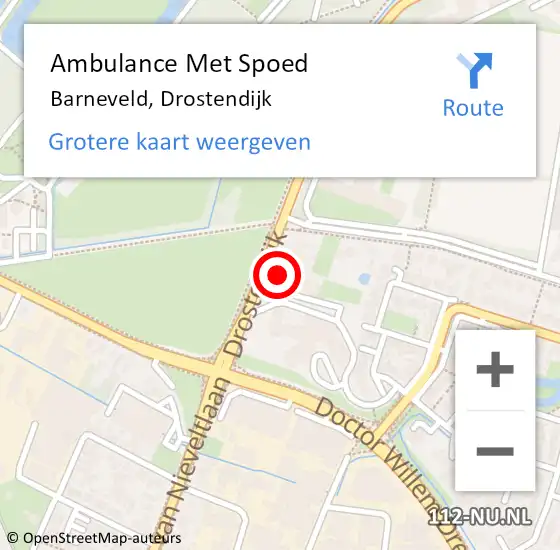 Locatie op kaart van de 112 melding: Ambulance Met Spoed Naar Barneveld, Drostendijk op 14 oktober 2015 14:55