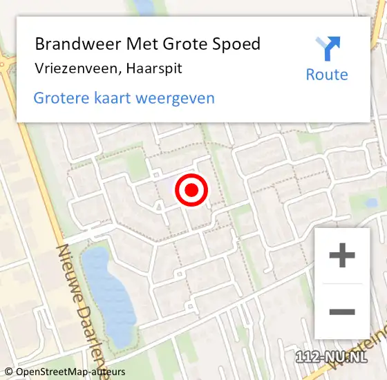 Locatie op kaart van de 112 melding: Brandweer Met Grote Spoed Naar Vriezenveen, Haarspit op 23 november 2013 16:57