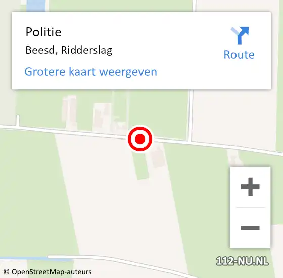 Locatie op kaart van de 112 melding: Politie Beesd, Ridderslag op 14 oktober 2015 20:02