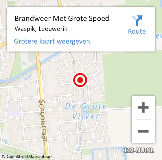 Locatie op kaart van de 112 melding: Brandweer Met Grote Spoed Naar Waspik, Leeuwerik op 23 november 2013 17:20