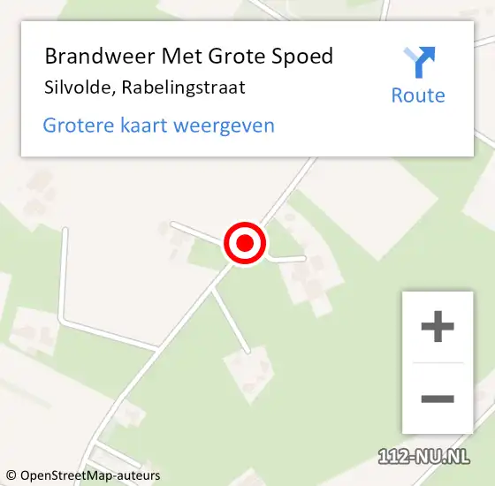 Locatie op kaart van de 112 melding: Brandweer Met Grote Spoed Naar Silvolde, Rabelingstraat op 15 oktober 2015 01:03