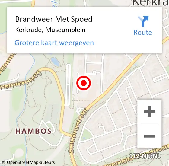 Locatie op kaart van de 112 melding: Brandweer Met Spoed Naar Kerkrade, Museumplein op 15 oktober 2015 05:33