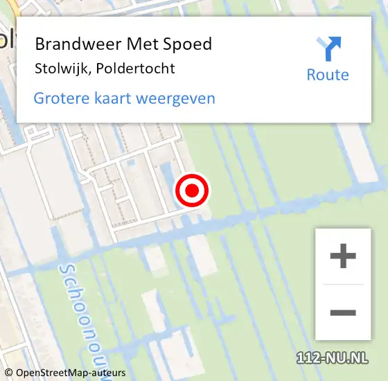 Locatie op kaart van de 112 melding: Brandweer Met Spoed Naar Stolwijk, Poldertocht op 15 oktober 2015 08:58