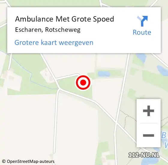 Locatie op kaart van de 112 melding: Ambulance Met Grote Spoed Naar Escharen, Rotscheweg op 15 oktober 2015 09:55