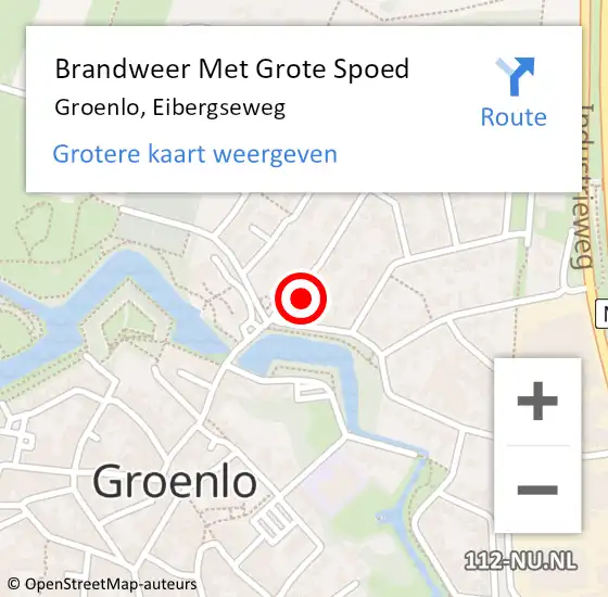 Locatie op kaart van de 112 melding: Brandweer Met Grote Spoed Naar Groenlo, Eibergseweg op 15 oktober 2015 12:35