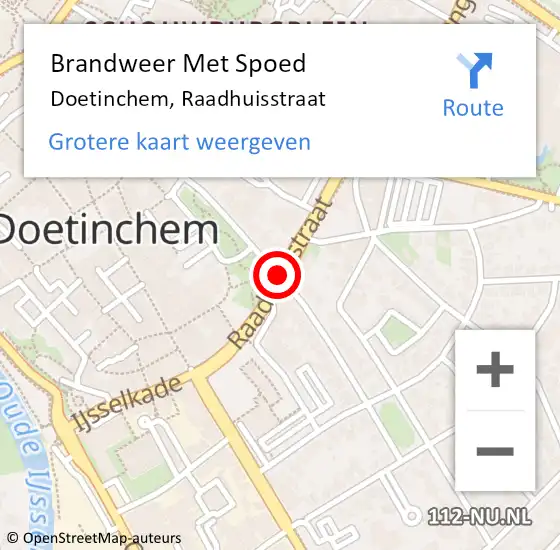 Locatie op kaart van de 112 melding: Brandweer Met Spoed Naar Doetinchem, Raadhuisstraat op 15 oktober 2015 16:32