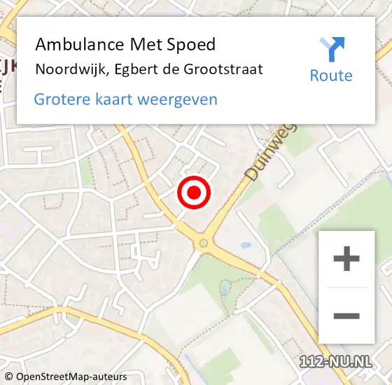 Locatie op kaart van de 112 melding: Ambulance Met Spoed Naar Noordwijk, Egbert de Grootstraat op 15 oktober 2015 17:22