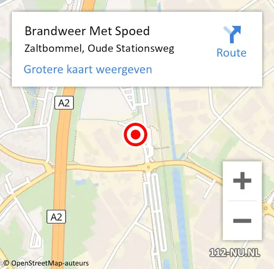 Locatie op kaart van de 112 melding: Brandweer Met Spoed Naar Zaltbommel, Oude Stationsweg op 15 oktober 2015 20:00
