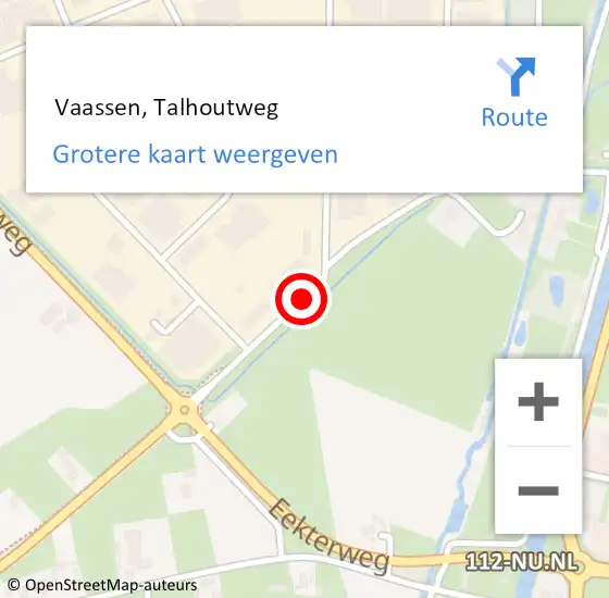 Locatie op kaart van de 112 melding:  Vaassen, Talhoutweg op 15 oktober 2015 20:07
