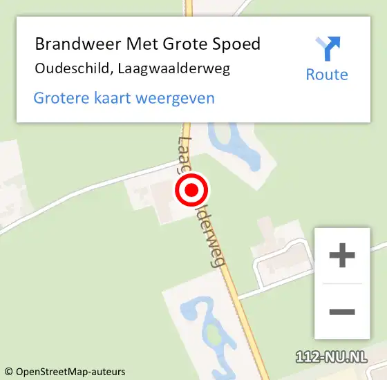 Locatie op kaart van de 112 melding: Brandweer Met Grote Spoed Naar Oudeschild, Laagwaalderweg op 15 oktober 2015 21:07