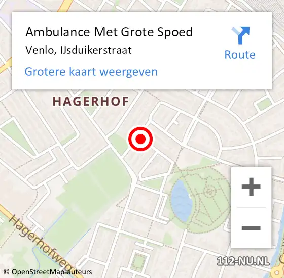 Locatie op kaart van de 112 melding: Ambulance Met Grote Spoed Naar Venlo, IJsduikerstraat op 15 oktober 2015 23:11