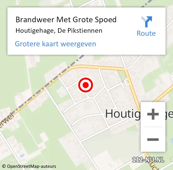 Locatie op kaart van de 112 melding: Brandweer Met Grote Spoed Naar Houtigehage, De Pikstiennen op 23 november 2013 20:22