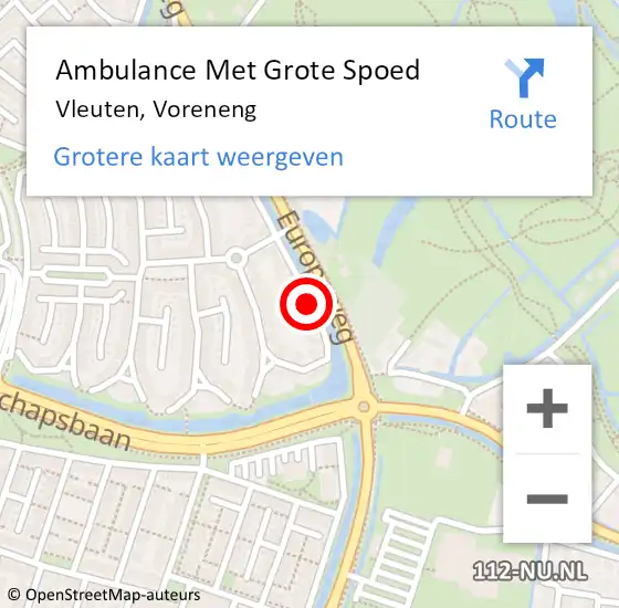 Locatie op kaart van de 112 melding: Ambulance Met Grote Spoed Naar Vleuten, Voreneng op 16 oktober 2015 10:02