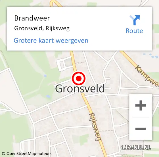 Locatie op kaart van de 112 melding: Brandweer Gronsveld, Rijksweg op 23 november 2013 21:09