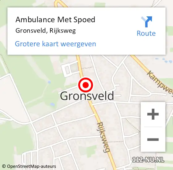 Locatie op kaart van de 112 melding: Ambulance Met Spoed Naar Gronsveld, Rijksweg op 23 november 2013 21:10