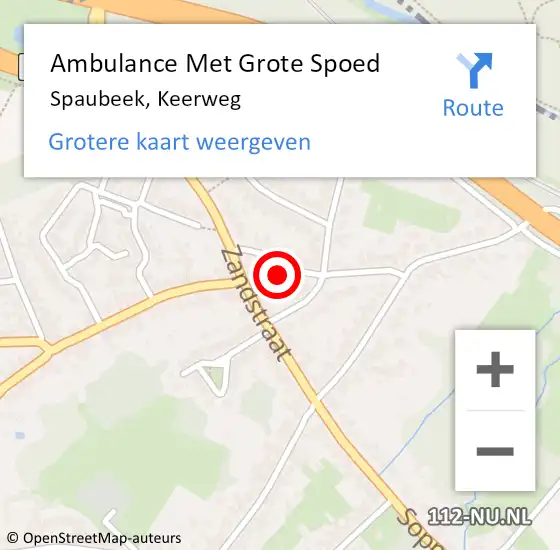 Locatie op kaart van de 112 melding: Ambulance Met Grote Spoed Naar Spaubeek, Keerweg op 23 november 2013 21:43