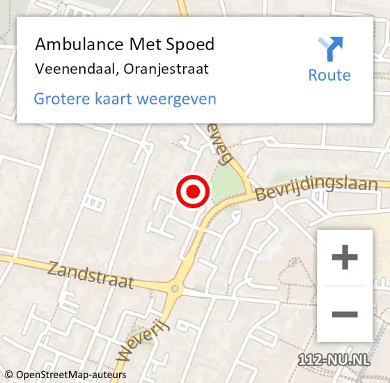 Locatie op kaart van de 112 melding: Ambulance Met Spoed Naar Veenendaal, Oranjestraat op 16 oktober 2015 16:32