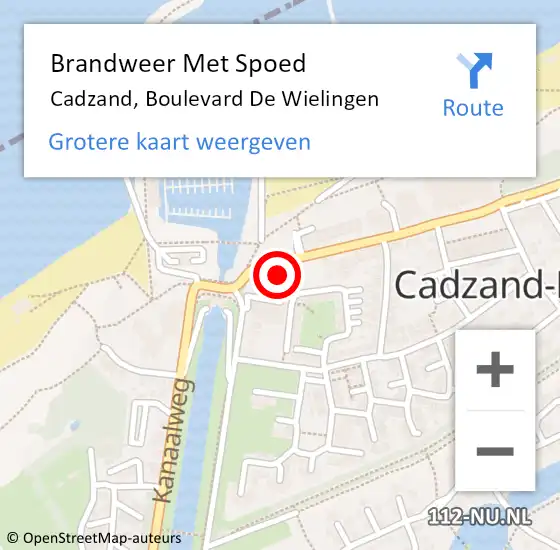 Locatie op kaart van de 112 melding: Brandweer Met Spoed Naar Cadzand, Boulevard De Wielingen op 6 september 2013 11:39