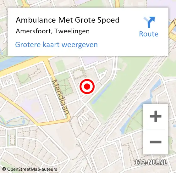 Locatie op kaart van de 112 melding: Ambulance Met Grote Spoed Naar Amersfoort, Tweelingen op 16 oktober 2015 17:04