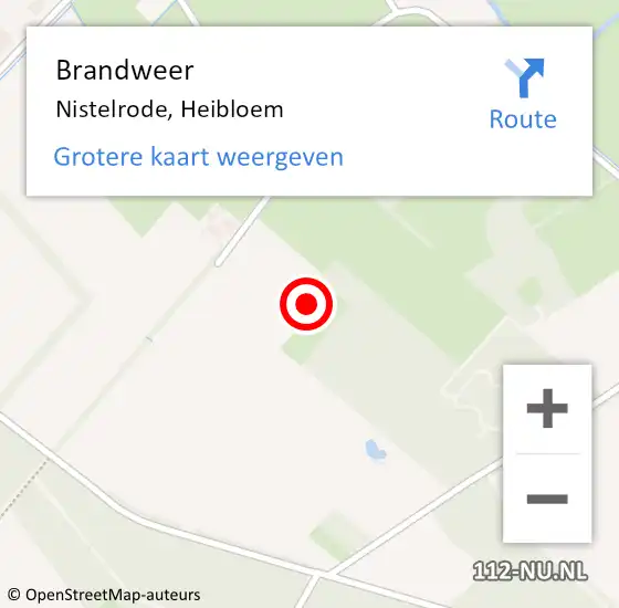 Locatie op kaart van de 112 melding: Brandweer Nistelrode, Heibloem op 16 oktober 2015 18:39