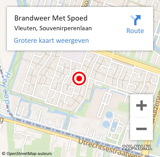 Locatie op kaart van de 112 melding: Brandweer Met Spoed Naar Vleuten, Souvenirperenlaan op 16 oktober 2015 19:41