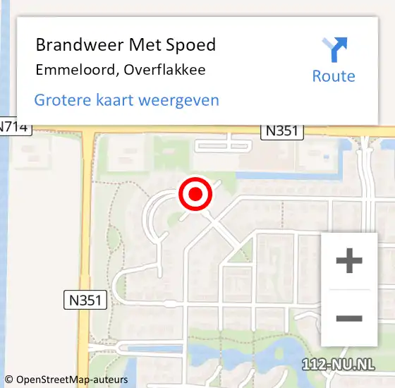 Locatie op kaart van de 112 melding: Brandweer Met Spoed Naar Emmeloord, Overflakkee op 16 oktober 2015 20:50