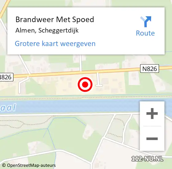 Locatie op kaart van de 112 melding: Brandweer Met Spoed Naar Almen, Scheggertdijk op 23 november 2013 22:39