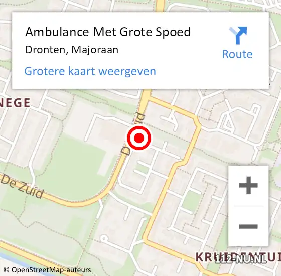 Locatie op kaart van de 112 melding: Ambulance Met Grote Spoed Naar Dronten, Majoraan op 16 oktober 2015 21:44