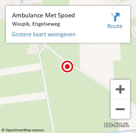 Locatie op kaart van de 112 melding: Ambulance Met Spoed Naar Waspik, Engelseweg op 23 november 2013 22:50