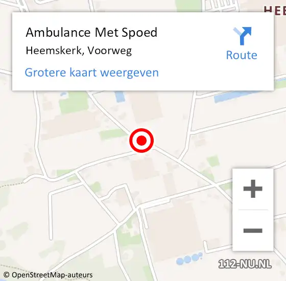 Locatie op kaart van de 112 melding: Ambulance Met Spoed Naar Heemskerk, Voorweg op 17 oktober 2015 06:36