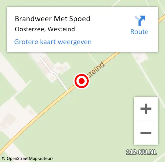 Locatie op kaart van de 112 melding: Brandweer Met Spoed Naar Oosterzee, Westeind op 17 oktober 2015 09:12