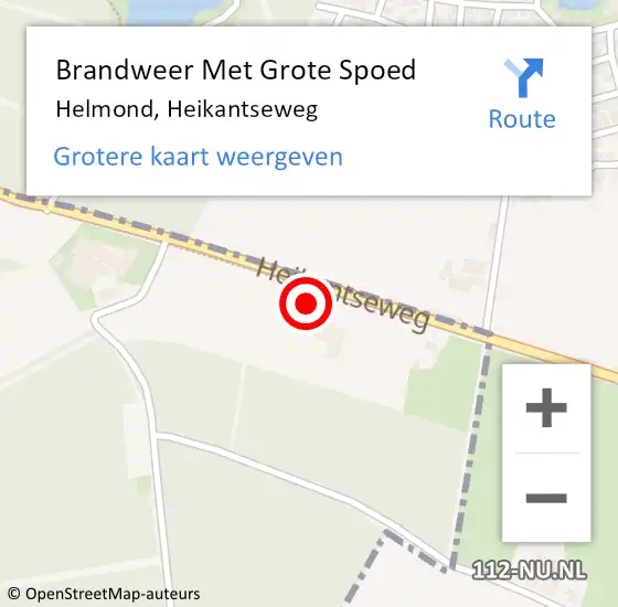 Locatie op kaart van de 112 melding: Brandweer Met Grote Spoed Naar Helmond, Heikantseweg op 17 oktober 2015 11:34