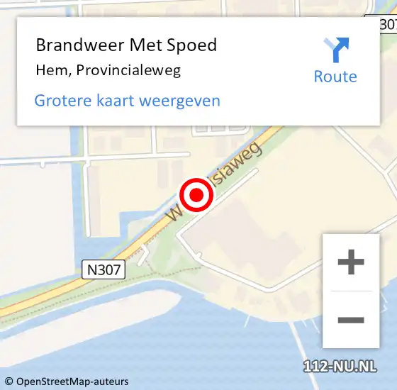 Locatie op kaart van de 112 melding: Brandweer Met Spoed Naar Hem, Provincialeweg op 17 oktober 2015 11:49