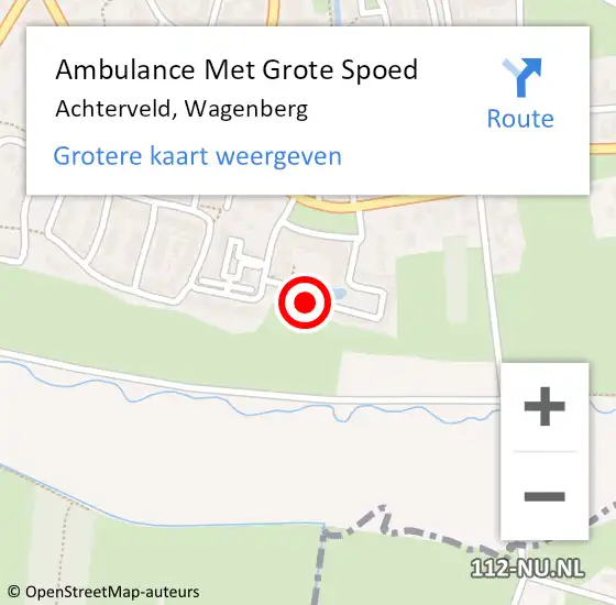 Locatie op kaart van de 112 melding: Ambulance Met Grote Spoed Naar Achterveld, Wagenberg op 17 oktober 2015 12:28