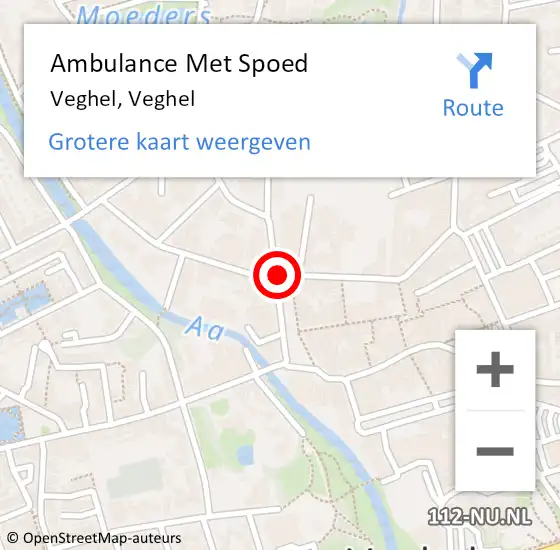 Locatie op kaart van de 112 melding: Ambulance Met Spoed Naar Veghel, Clercxstraat op 17 oktober 2015 12:43