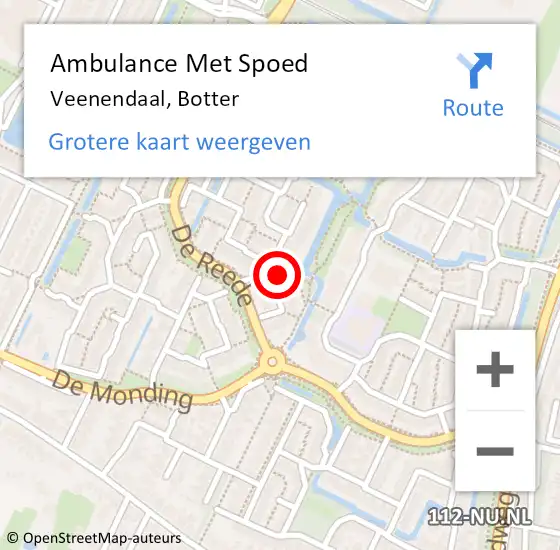 Locatie op kaart van de 112 melding: Ambulance Met Spoed Naar Veenendaal, Botter op 17 oktober 2015 13:25