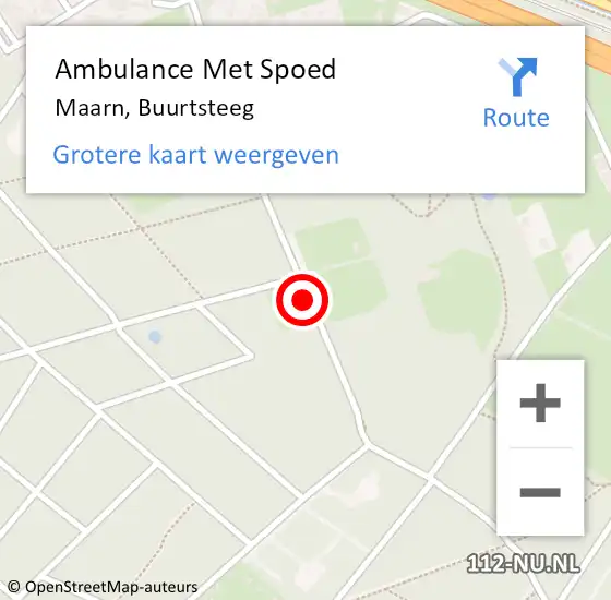 Locatie op kaart van de 112 melding: Ambulance Met Spoed Naar Maarn, Buurtsteeg op 17 oktober 2015 13:38