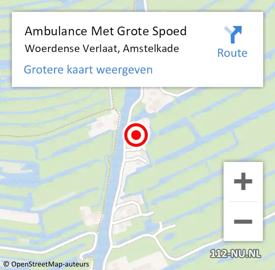 Locatie op kaart van de 112 melding: Ambulance Met Grote Spoed Naar Woerdense Verlaat, Amstelkade op 17 oktober 2015 14:00