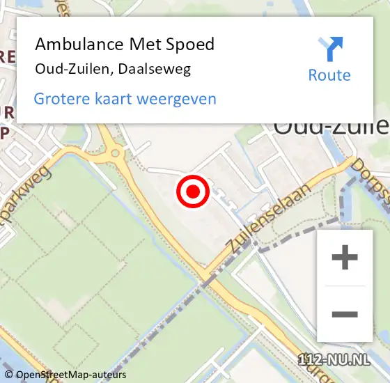 Locatie op kaart van de 112 melding: Ambulance Met Spoed Naar Oud-Zuilen, Daalseweg op 17 oktober 2015 15:37