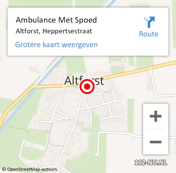 Locatie op kaart van de 112 melding: Ambulance Met Spoed Naar Altforst, Heppertsestraat op 24 november 2013 00:47