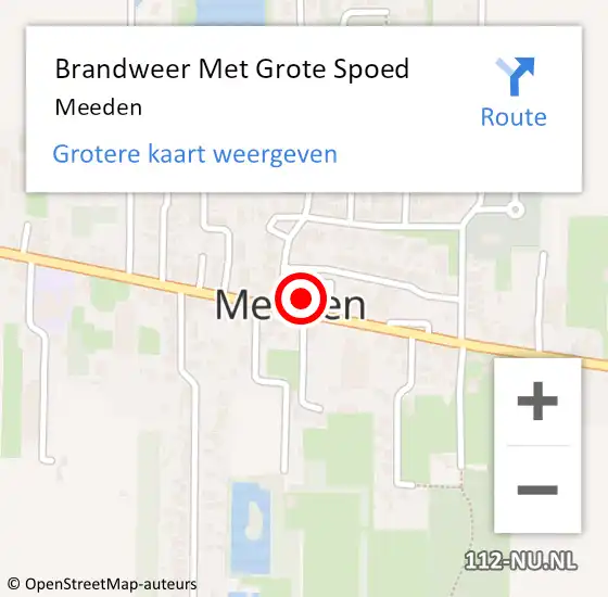 Locatie op kaart van de 112 melding: Brandweer Met Grote Spoed Naar Meeden op 17 oktober 2015 16:26