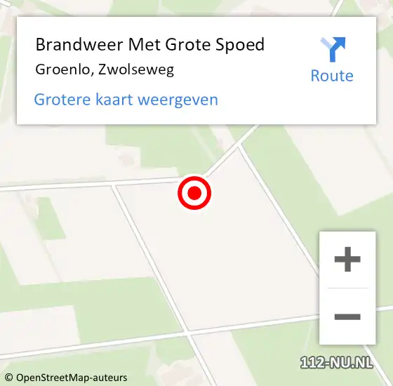 Locatie op kaart van de 112 melding: Brandweer Met Grote Spoed Naar Groenlo, Zwolseweg op 17 oktober 2015 17:50