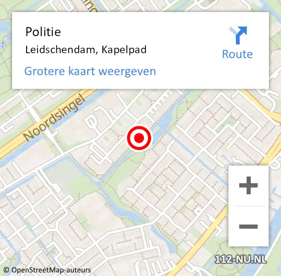 Locatie op kaart van de 112 melding: Politie Leidschendam, Kapelpad op 17 oktober 2015 19:52