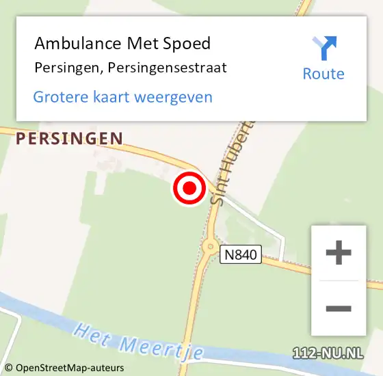 Locatie op kaart van de 112 melding: Ambulance Met Spoed Naar Persingen, Persingensestraat op 24 november 2013 01:44