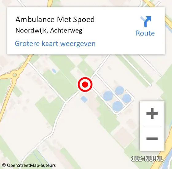 Locatie op kaart van de 112 melding: Ambulance Met Spoed Naar Noordwijk, Achterweg op 18 oktober 2015 03:01