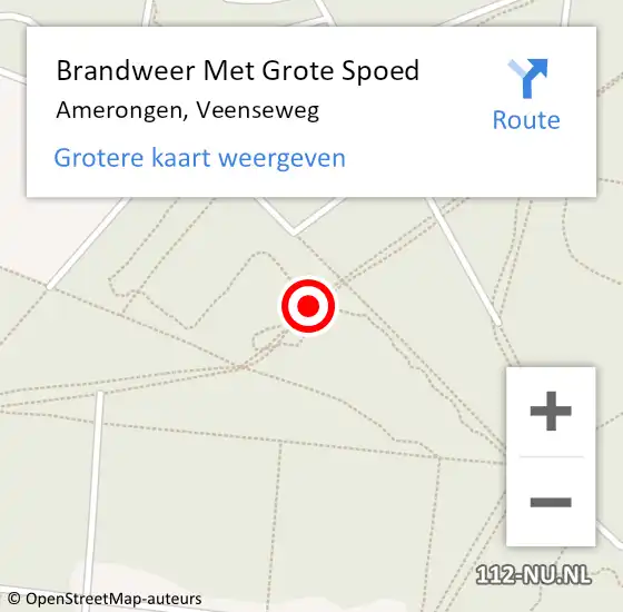 Locatie op kaart van de 112 melding: Brandweer Met Grote Spoed Naar Amerongen, Veenseweg op 18 oktober 2015 11:14