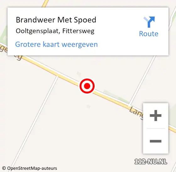 Locatie op kaart van de 112 melding: Brandweer Met Spoed Naar Ooltgensplaat, Fittersweg op 18 oktober 2015 11:21